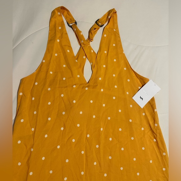 NWT RVCA Yellow Polka Dot Tank Dress Size Medium🌼 - Picture 3 of 10